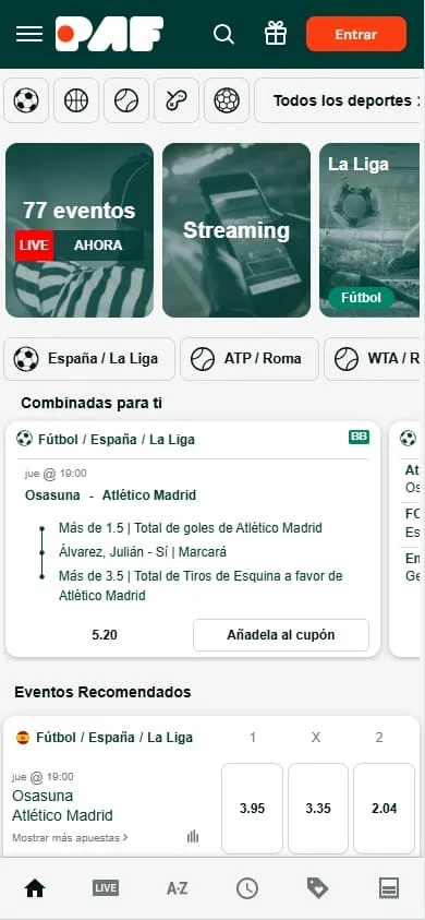 paf deportes
