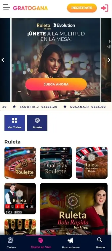 Casino Gratogana clásicos