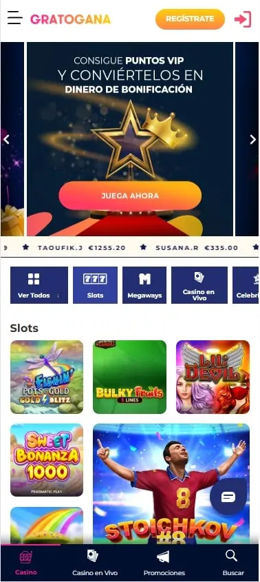 Casino Gratogana tragaperras y slots