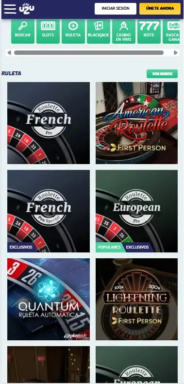 playuzu variedades de ruletas