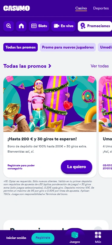 Casumo Casino Promociones