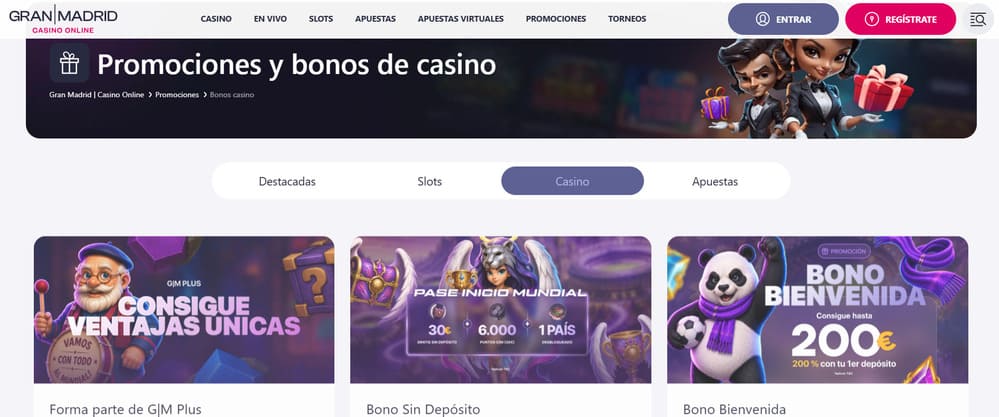 Bono de bienvenida de Casino Gran Madrid 2026