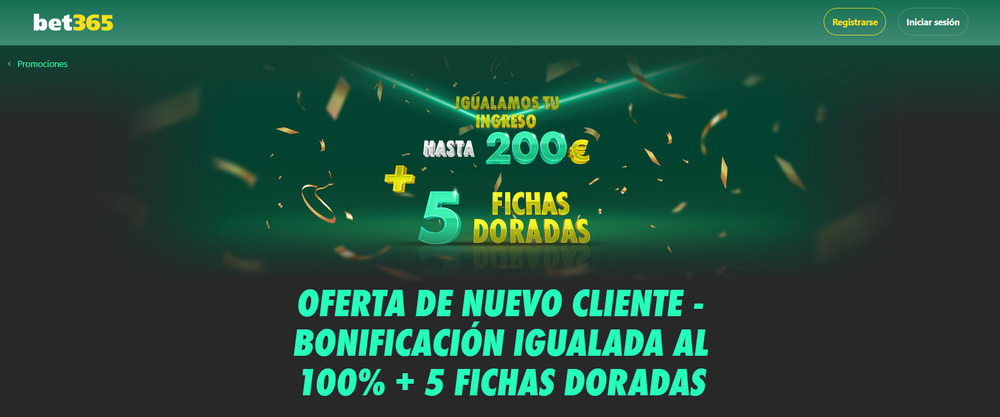 Bono de bienvenida de casino de Bet365