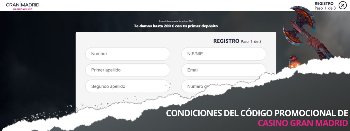 Condiciones para usar el Código promocional de Casino Gran Madrid