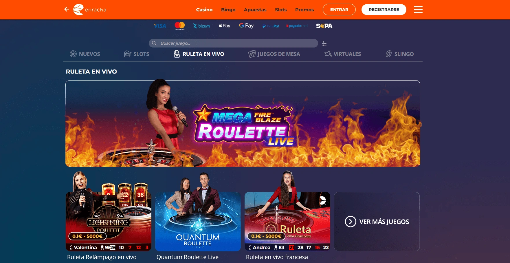 Enracha Casino en vivo