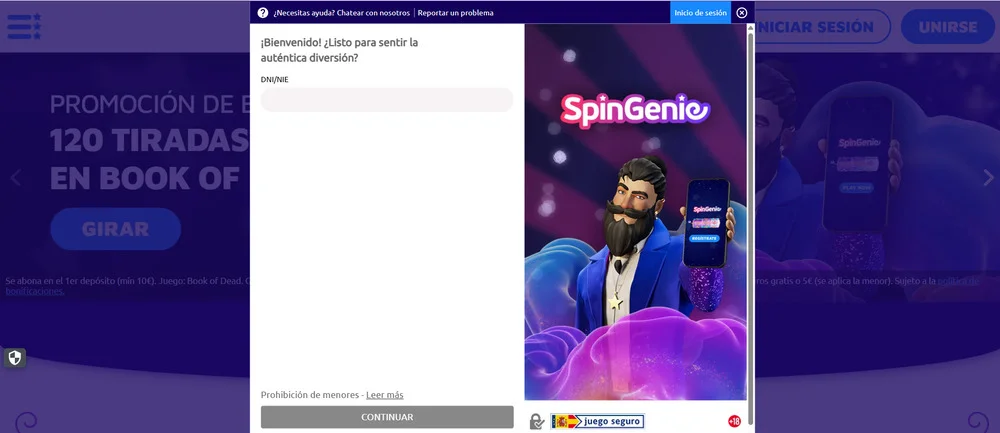 Slingo casino: una imagen que muestra el proceso de registro de Slingo Cassino, con los campos a rellenar.