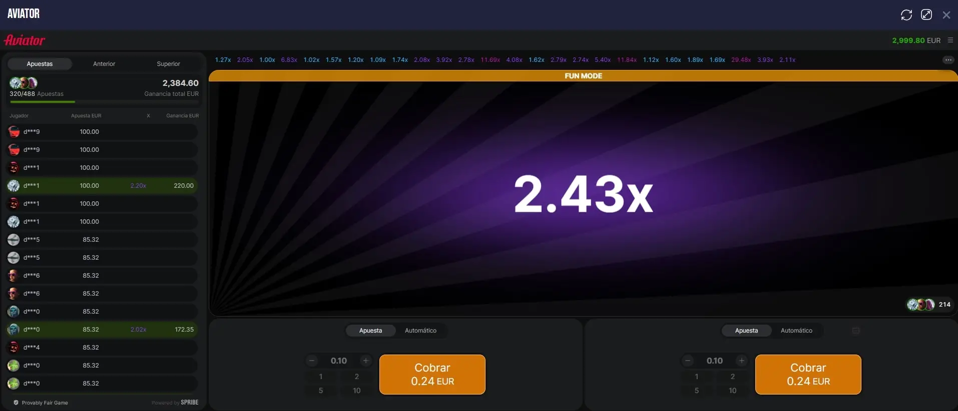 Aviator demo gratis