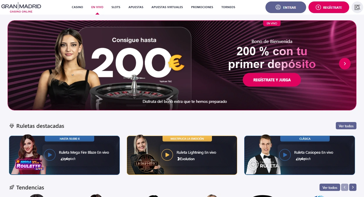 Casino Gran Madrid página de casino en vivo