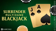 Mesa de blackjack multihand con opción surrender cartas